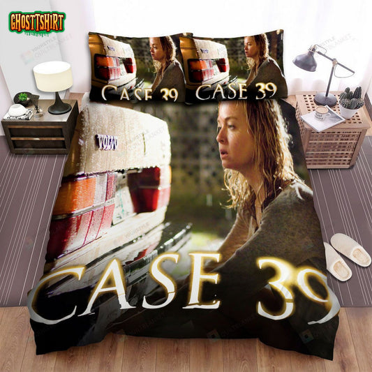 Case 39 The Girl Behind The Car Movie Poster Bed Sheets Spread Comforter Duvet Cover Bedding Set