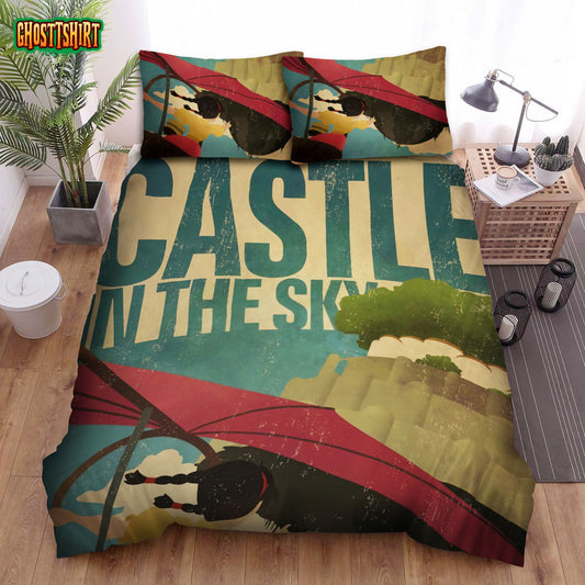 Castle In The Sky (1986) Movie Illustration 4 Bed Sheets Duvet Cover Bedding Set