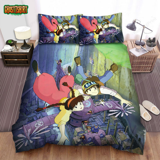 Castle In The Sky (1986) Movie Poster 3 Bed Sheets Duvet Cover Bedding Set