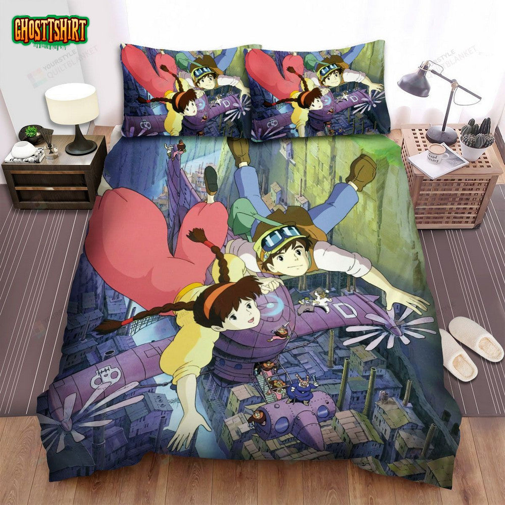 Castle In The Sky Japan Anime Bed Sheets Spread Comforter Duvet Cover Bedding Set