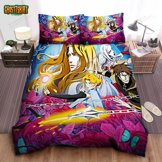Castlevania Season 4 Main Characters Key Art Bed Sheets Spread Comforter Duvet Cover Bedding Set