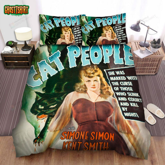 Cat People Movie Poster 2 Bed Sheets Spread Comforter Duvet Cover Bedding Set
