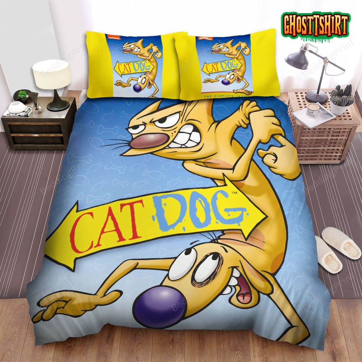 Caticorn Mermaids Unicorn Cat Mermaid Bed Sheets Duvet Cover Bedding Set