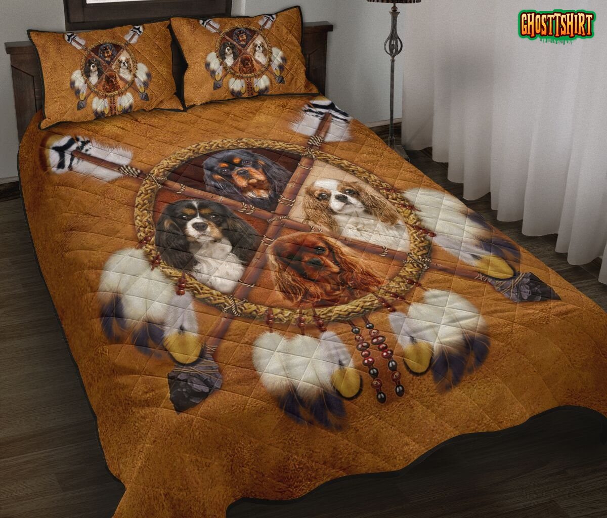 Cavalier King Charles Spaniel Native American Bedding Set
