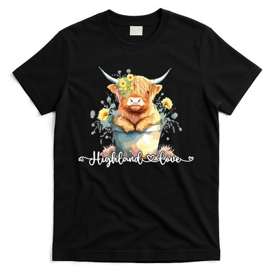 Cute Baby Highland Cow Calf Highland Love Spring Pastel T-Shirt