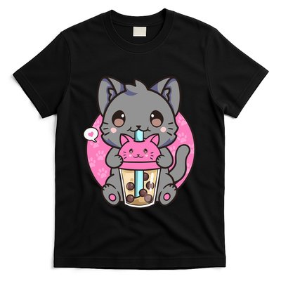 Cat Boba Tea Kawaii Anime Funny Gifts For Girl Boy Teens T-Shirt