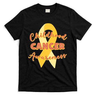 Childhood Cancer Awarebess Golden Gold Robbon T-Shirt