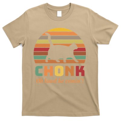 Chonk Cat Scale Meme Retro Oh Lawd He Comin Memes T-Shirt