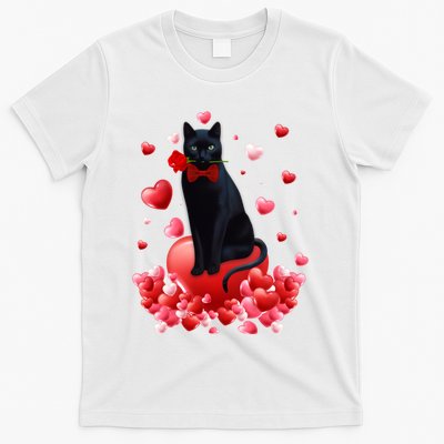 Cute Cat Valentine Hearts Happy ValentineS Day T-Shirt