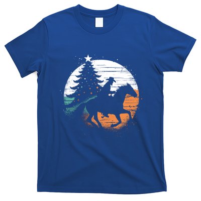 Christmas Cow Vintage Christmas Tree Cow Lover Cute Gift T-Shirt