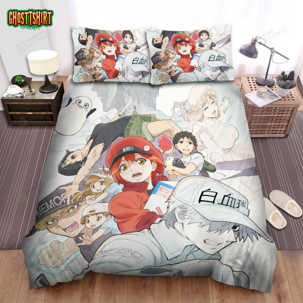Cells At Work Anime Characters Art Bed Sheets Spread Comforter Duvet Cover Bedding Set