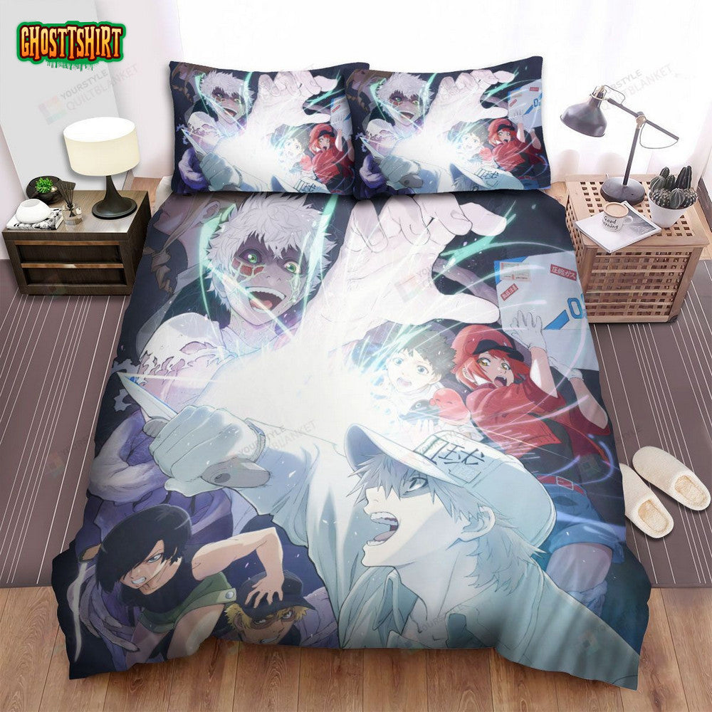 Cells At Work Anime Characters Fighting Bed Sheets Spread Comforter Duvet Cover Bedding Set