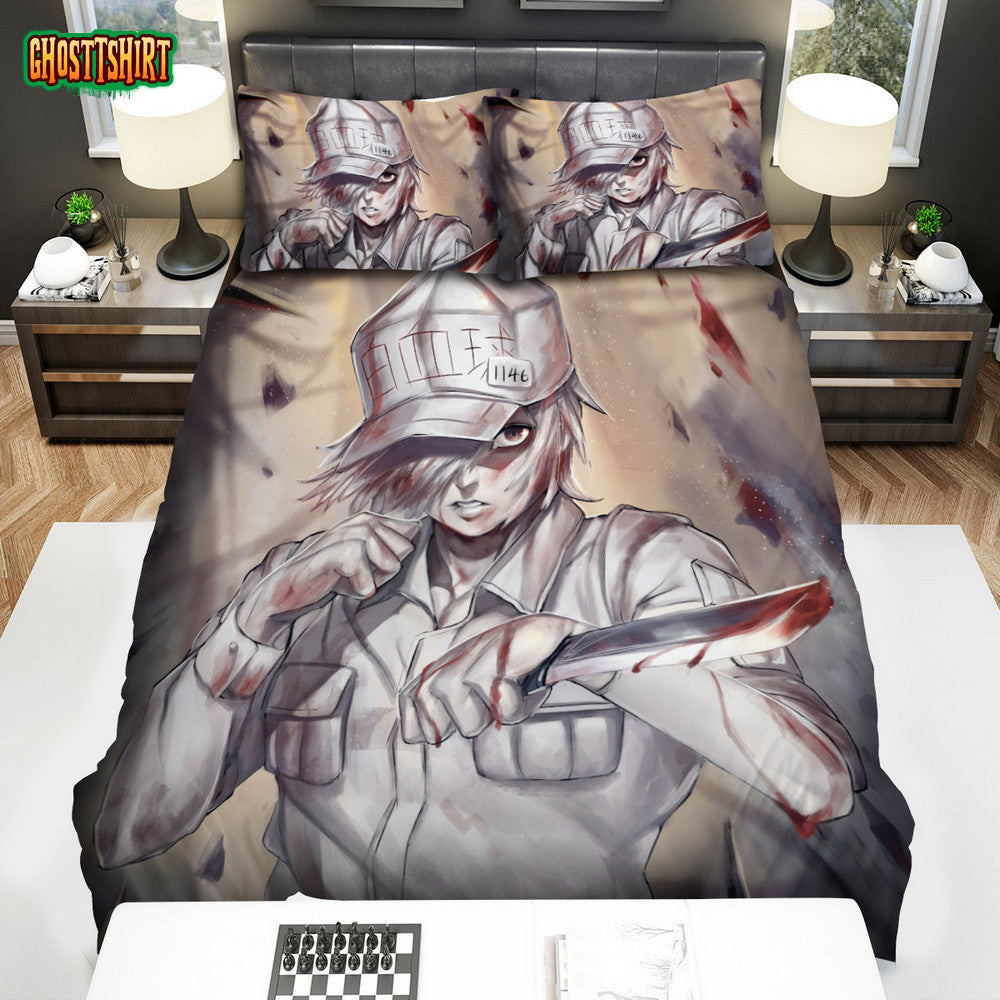 Cells At Work Character With The Knife Bed Sheets Spread Comforter Duvet Cover Bedding Set