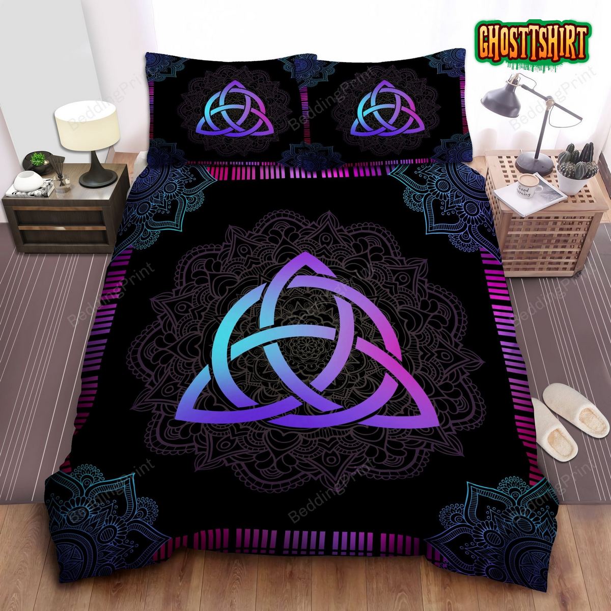 Celtic Symbol Light Color Bed Sheets Duvet Cover Bedding Set