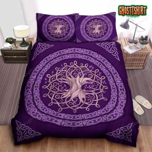 Celtic Tree Purple Bed Sheets Duvet Cover Bedding Set