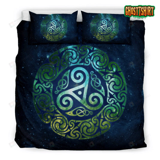 Celtic Triple Spiral Galaxy Bedding Set