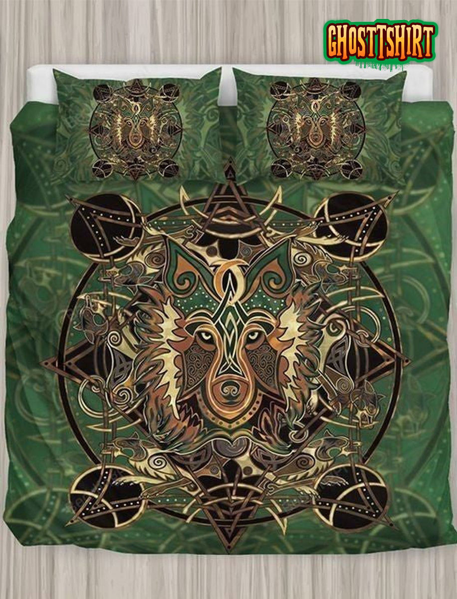 Celtic Wolf Duet Cover Bedding Set