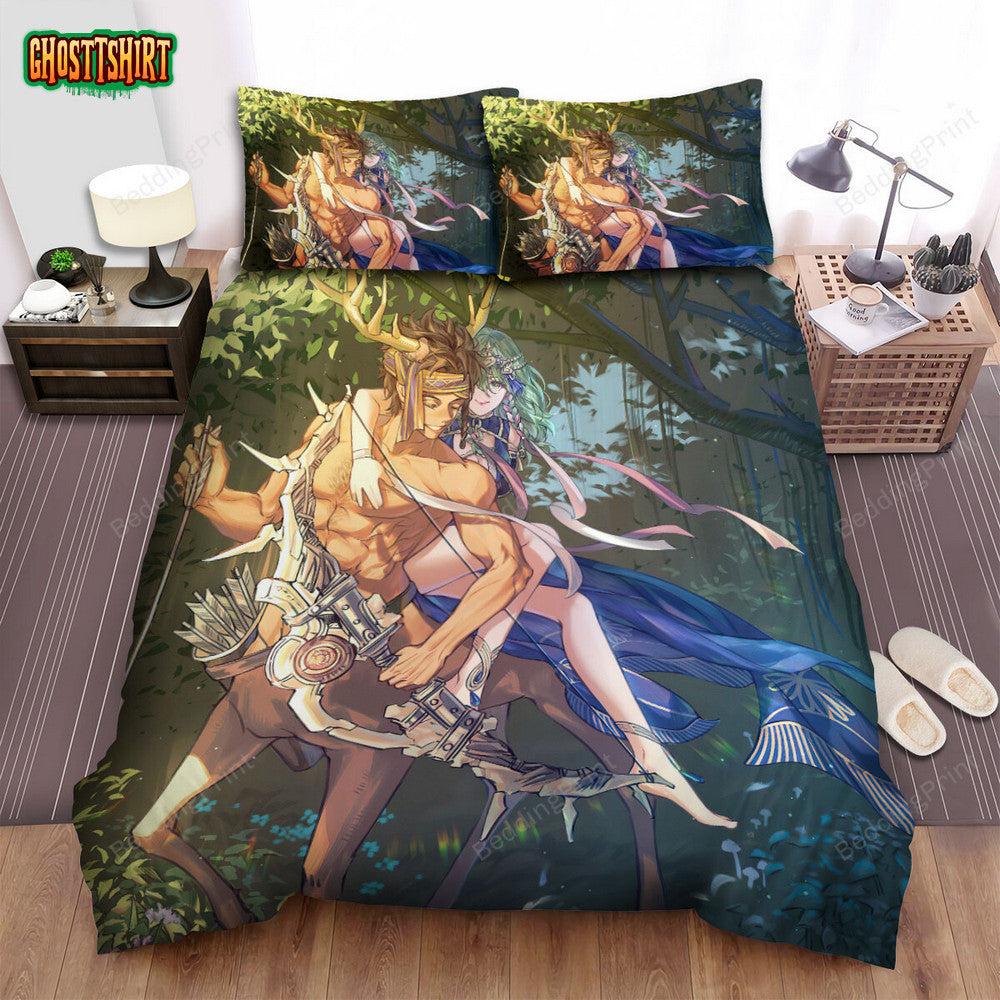 Centaur Couple Anime Art Style Bed Sheets Spread Duvet Cover Bedding Set