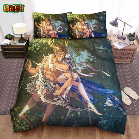 Centaur Couple Anime Art Style Bed Sheets Spread Duvet Cover Bedding Set