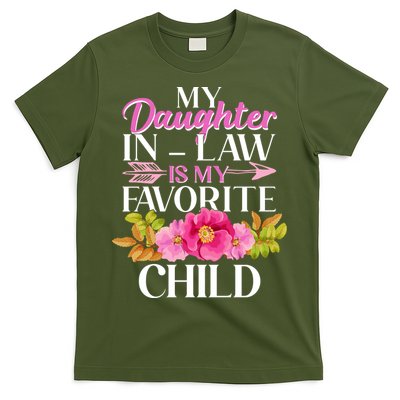 Cute Floral My Daughter In Law Is My Favorite Child T-Shirt