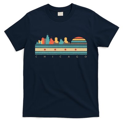 Chicago Flag Skyline Vintage Illinois City Retro Souvenir T-Shirt