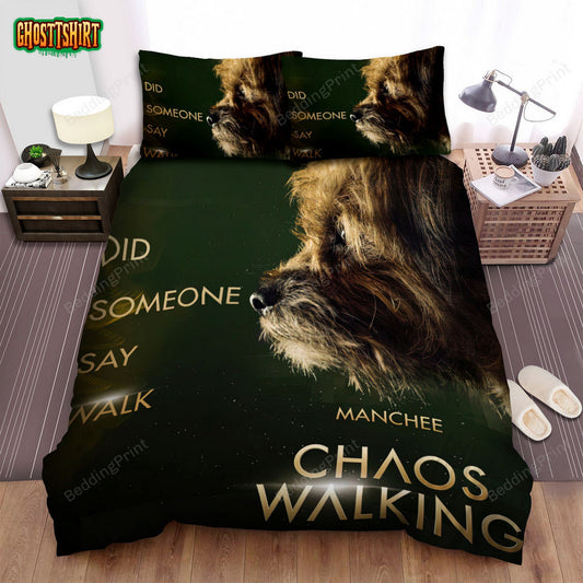 Chaos Walking (2021) Manchee Poster Bed Sheets Duvet Cover Bedding Set