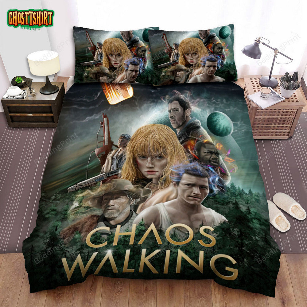 Chaos Walking (2021) Movie Illustration 2 Bed Sheets Duvet Cover Bedding Set
