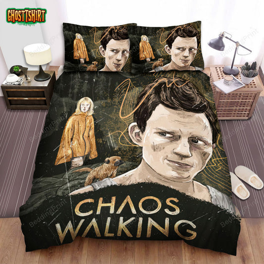 Chaos Walking (2021) Movie Illustration 5 Bed Sheets Duvet Cover Bedding Set