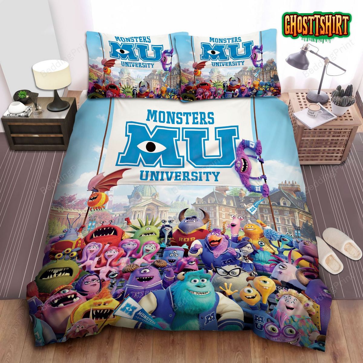Characters Of The Movie Monster University Bed Sheets Duvet Cover Bedding Set
