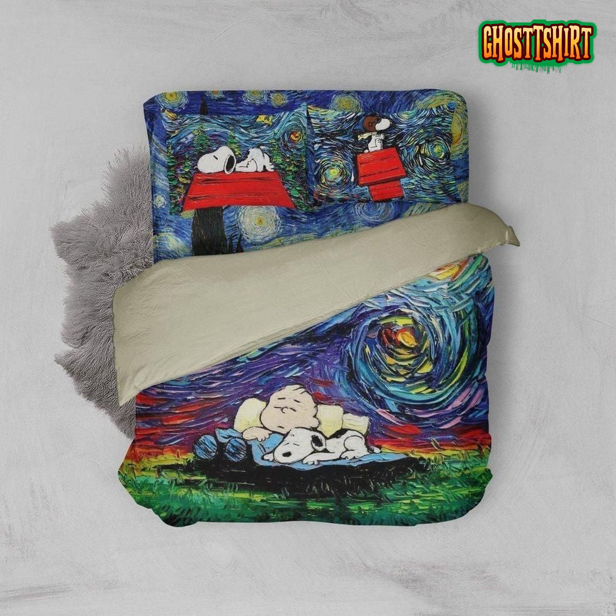 Charlie Brown And Snoopy Woodstock Art Bedding Set
