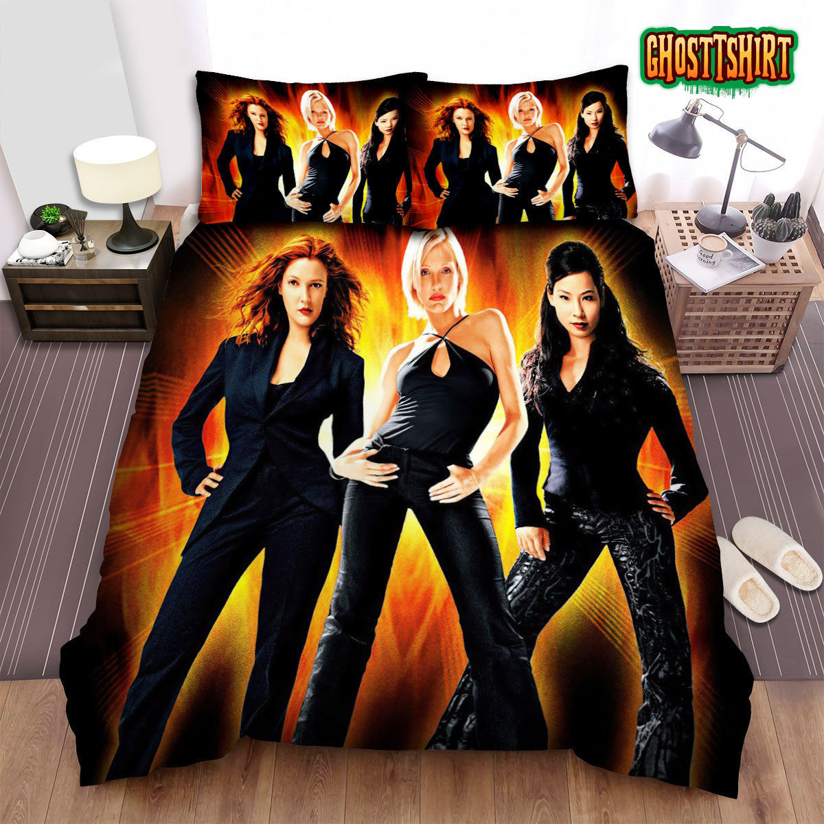 Charlie's Angels 2000 Movie Girl Posing Bed Sheets Duvet Cover Bedding Set
