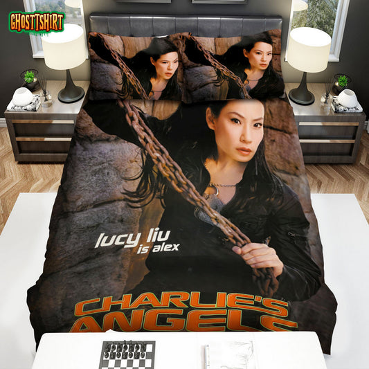 Charlie's Angels (2000) Movie Poster Bed Sheets Spread Comforter Duvet Cover Bedding Set