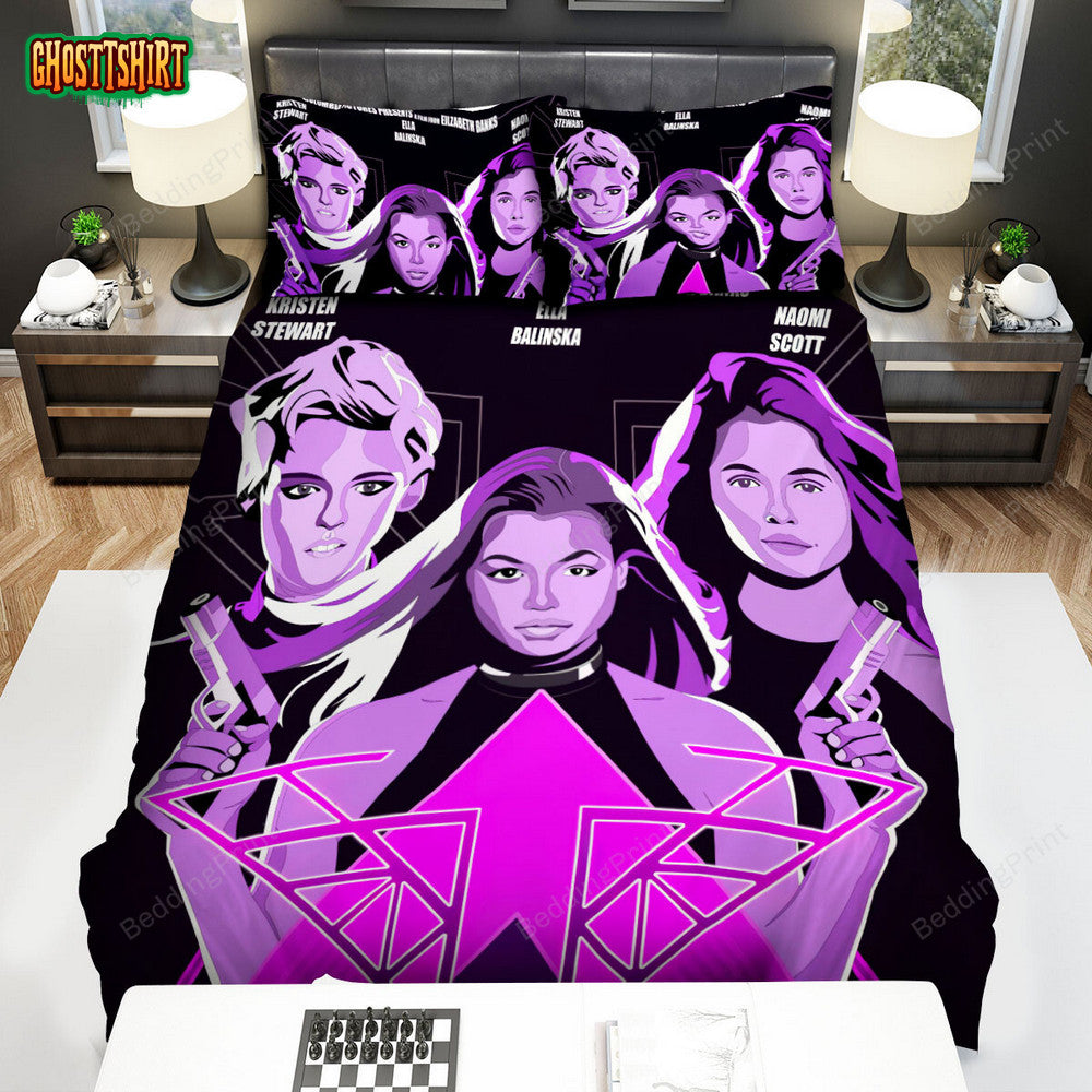 Charlie's Angels (2019) Movie Digital Art 2 Bed Sheets Duvet Cover Bedding Set