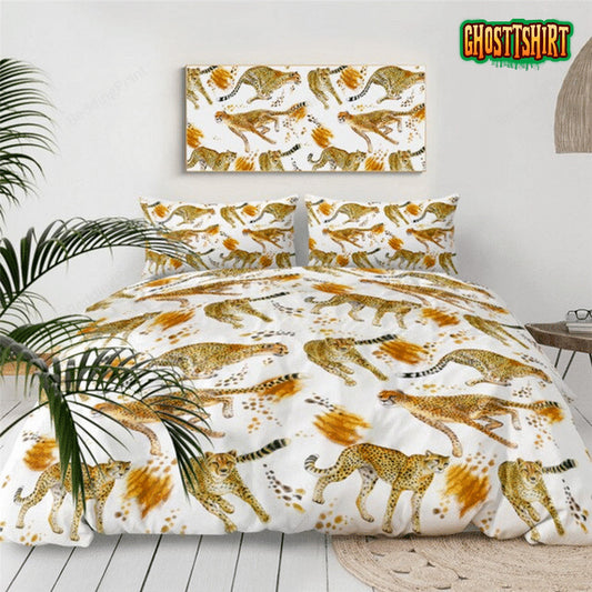 Cheetah Pattern Bed Sheets Duvet Cover Bedding Set
