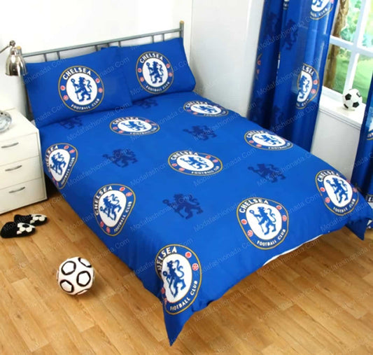 Chelsea FC Blue Multi Logo Bedding Set