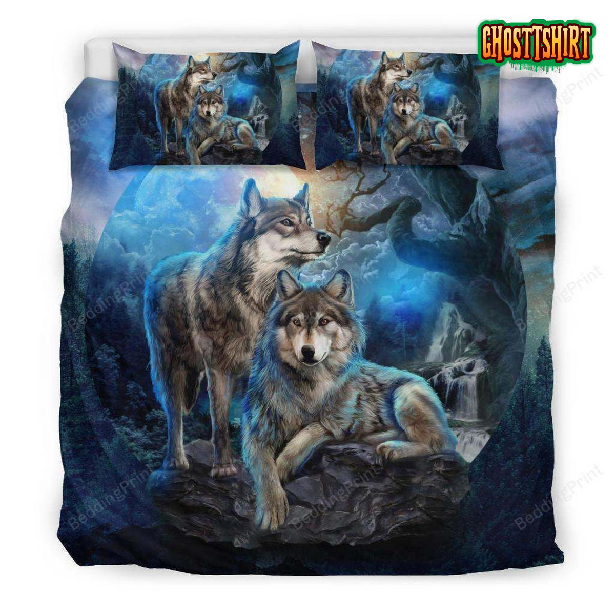 Cherokee Wolf Bed Sheets Duvet Cover Bedding Set