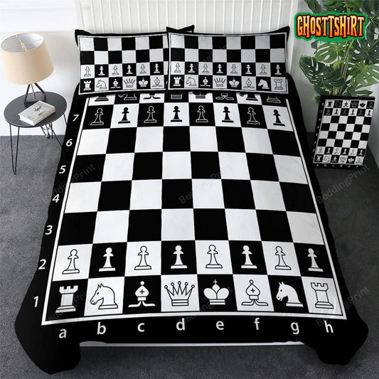 Chess Board Bed Sheets Duvet Cover Bedding Set