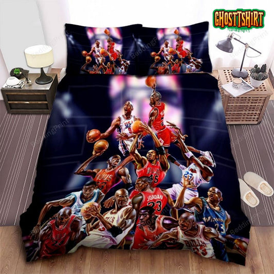 Chicago Bulls Michael Jordan Unstoppable Moves Bed Sheet Duvet Cover Bedding Set