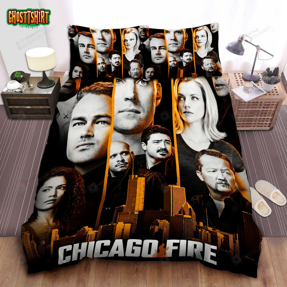 Chicago Fire Characters Poster Bed Sheets Spread Comforter Duvet Cover Bedding Set