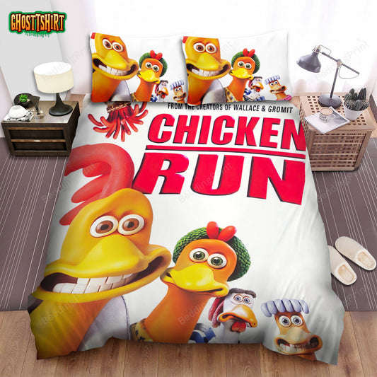 Chicken Run (2000) Movie Poster 3 Bed Sheets Duvet Cover Bedding Set