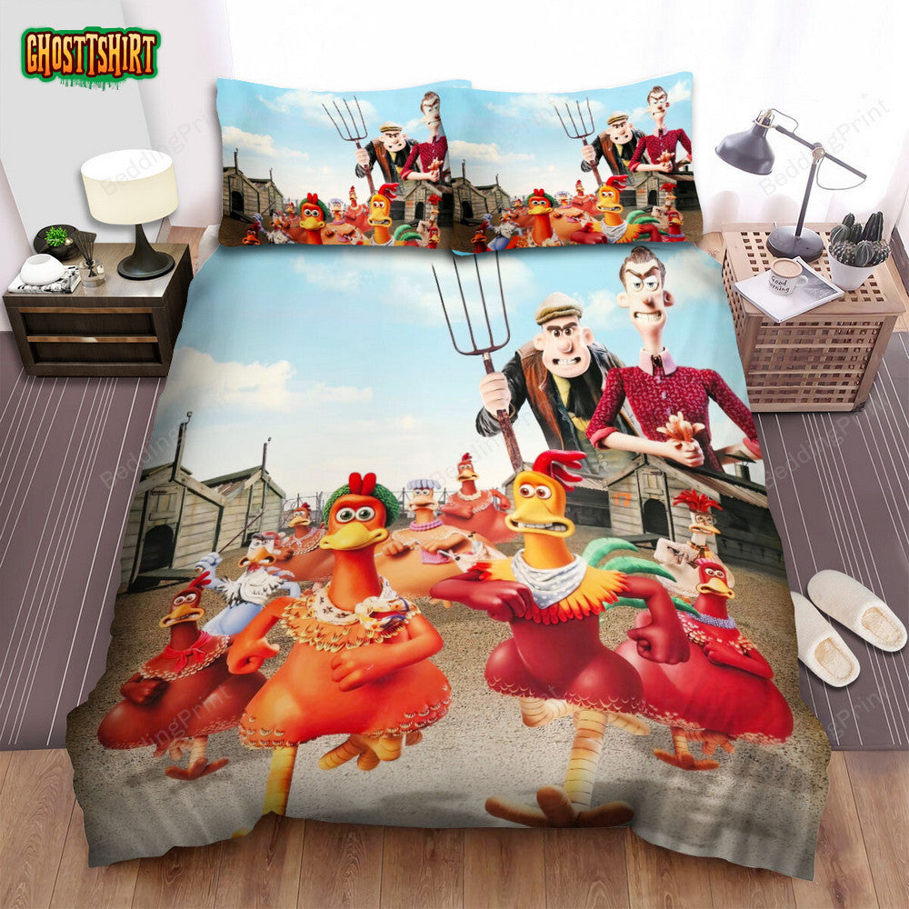 Chicken Run (2000) Movie Poster Bed Sheets Duvet Cover Bedding Set