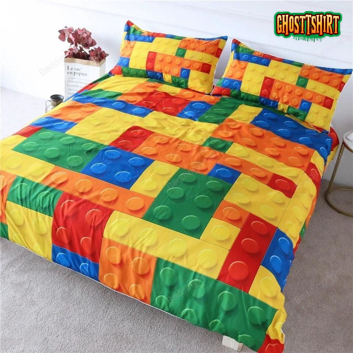 Children's Blocks Bed Sheets Duvet Cover Bedding Set