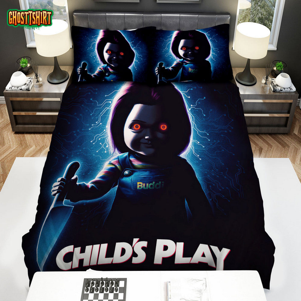 Child's Play (2019) Movie Poster Artwork 2 Bed Sheets Spread Comforter Duvet Cover Bedding Set