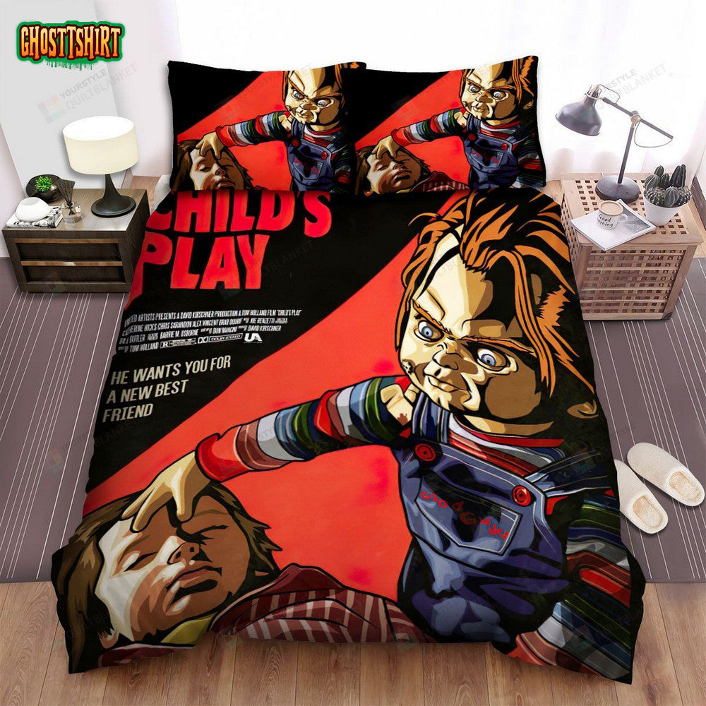 Child's Play Movie Poster 5 Bed Sheets Spread Comforter Duvet Cover Bedding Set