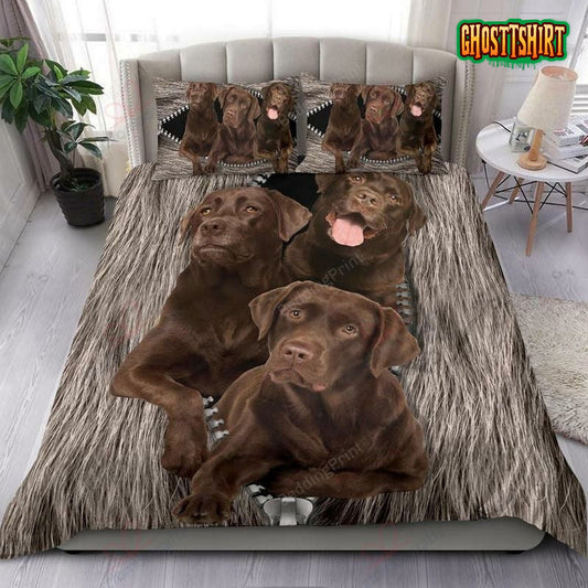 Chocolate Labrador Dog Bed Sheets Duvet Cover Bedding Set