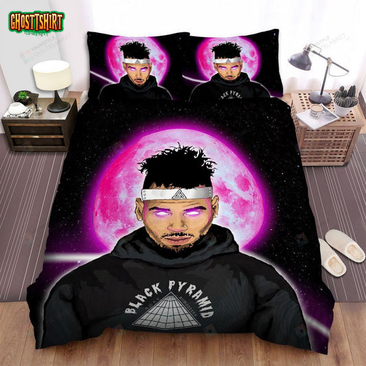 Chris Brown Wearing Place Skateboards Headband Art Bed Sheets Spread Duvet Cover Bedding Set