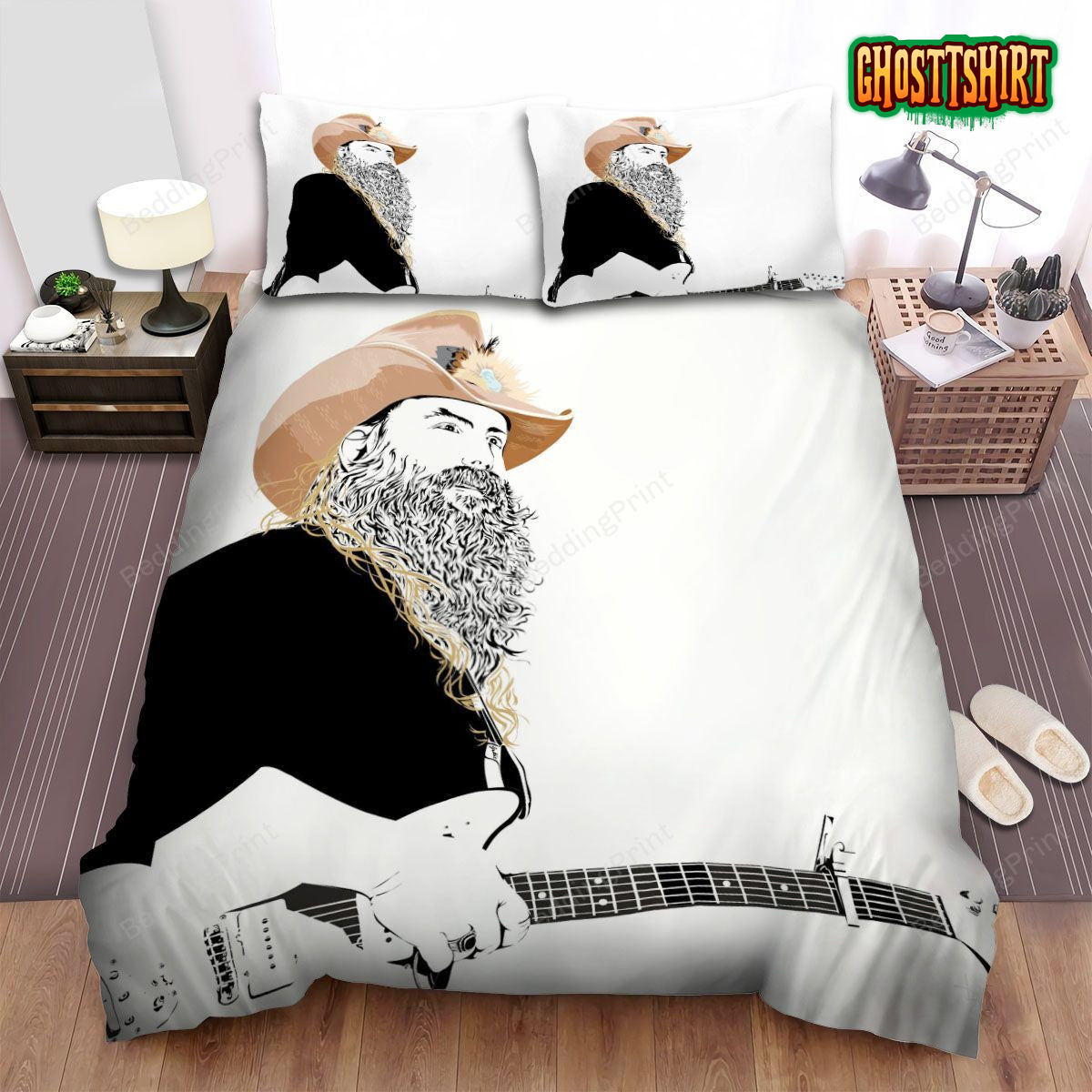 Chris Stapleton With Guitar Bed Sheets Duvet Cover Bedding Set