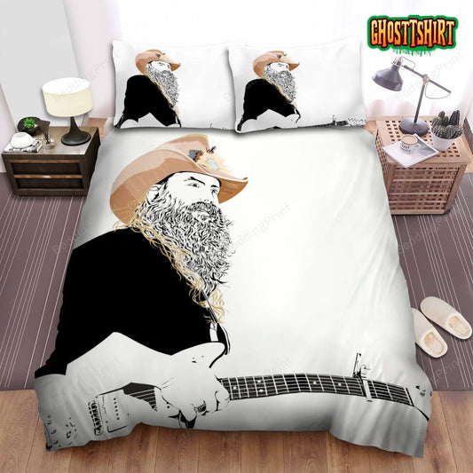 Chris Stapleton With Guitar Bed Sheets Duvet Cover Bedding Set