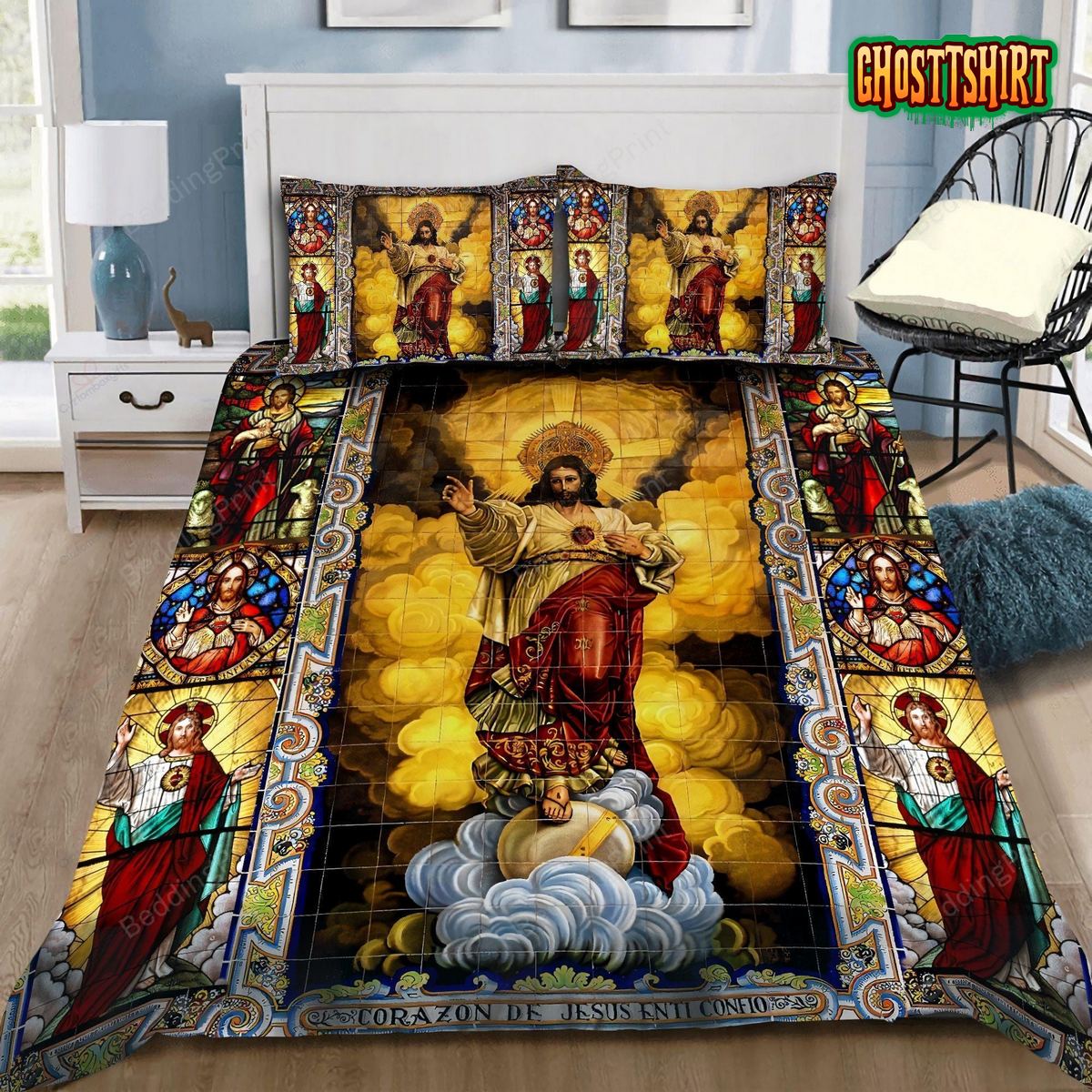 Christian Jesus Bed Sheets Duvet Cover Bedding Set