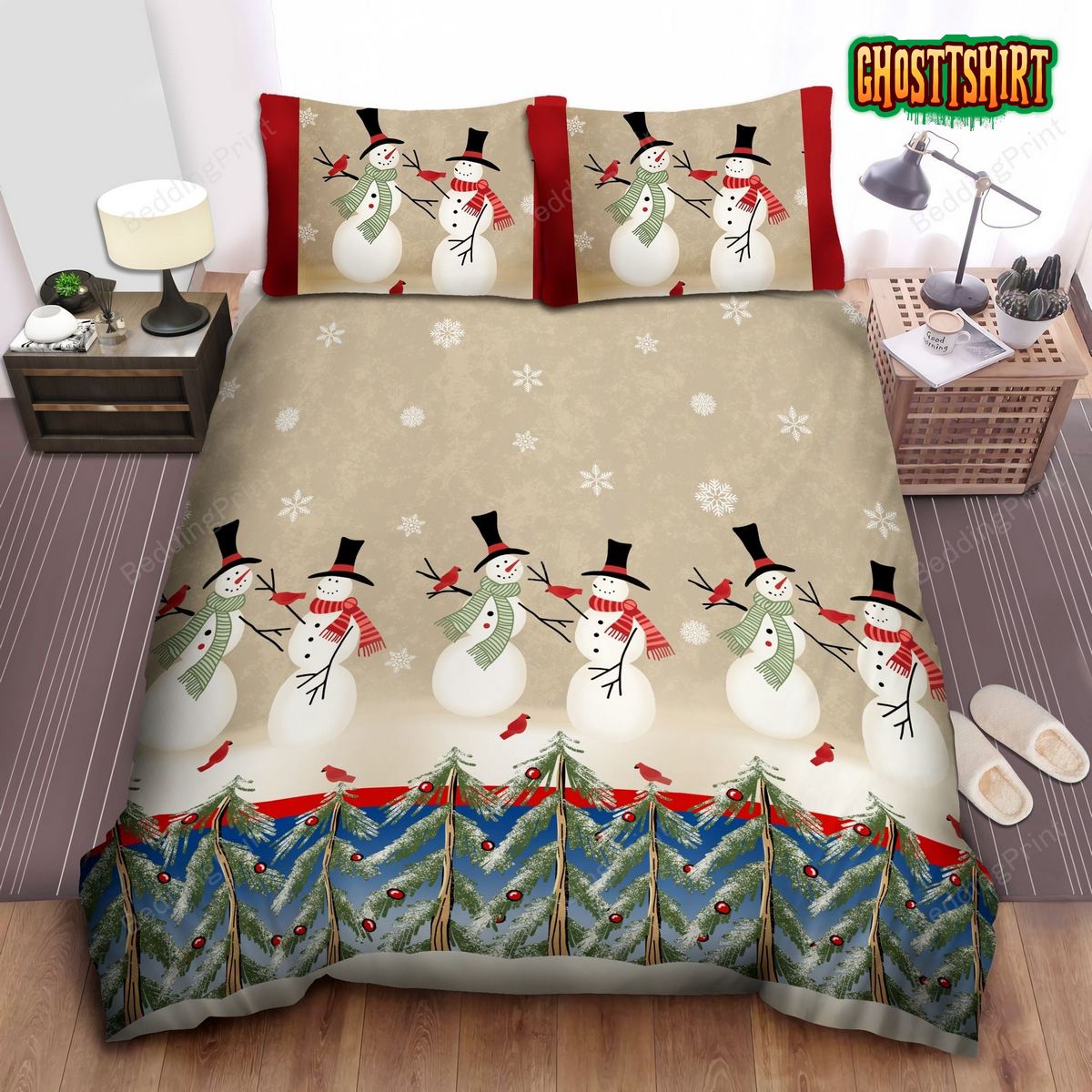 Christmas Snowman Duvet Cover Bedding Set